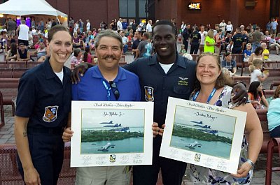 Awards by the US Navy Blue Angels to John and Christine after working closely with them during Air Show preparation
