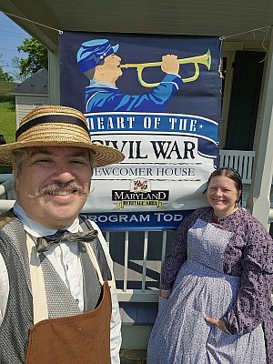 Speaking at the Newcomer House for the Heart of the Civil War Heritage Area