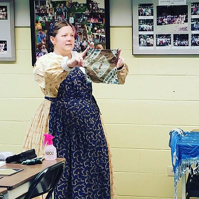 Christine teaching her Cyanotype Class at the 1860's Civilian Celebration at Capon Springs, West Virginia